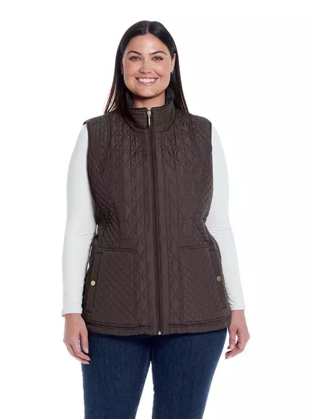 Weatherproof Women's 1X Cocoa Weathercast Multi-Quilted Plush Lined Vest 50% off
